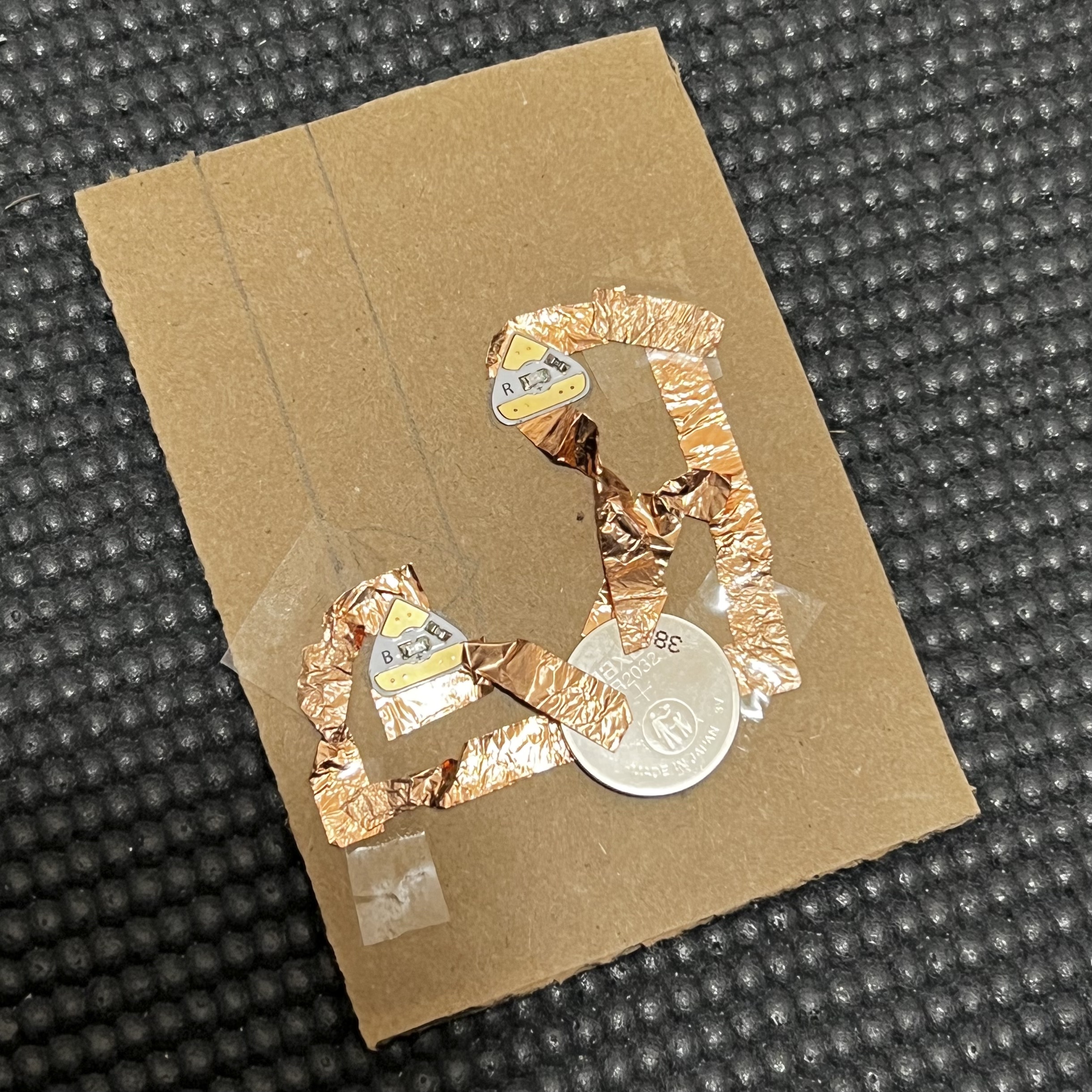Circuit re-made on cardboard, producing better results