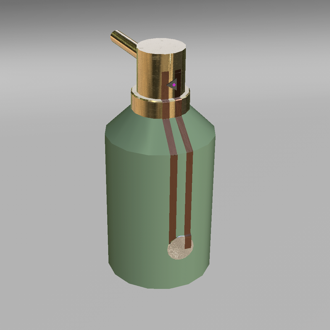 Cinema 4D model of circuit on soap dispenser after pressing down