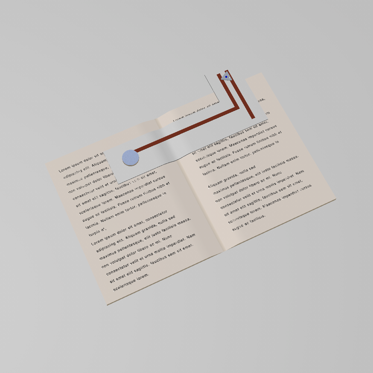 Cinema 4D model of a circuit bookmark