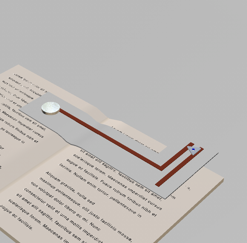 Cinema 4D model of a circuit bookmark