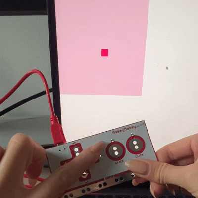 Using the Makey Makey to draw squares