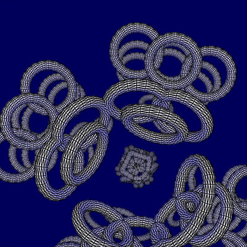 Using arrow keys and space bar to move around collection of toruses