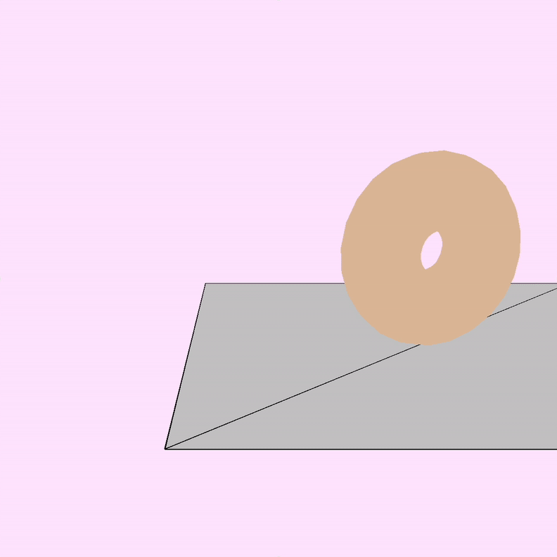 Position of torus and plane moving using arrow keys