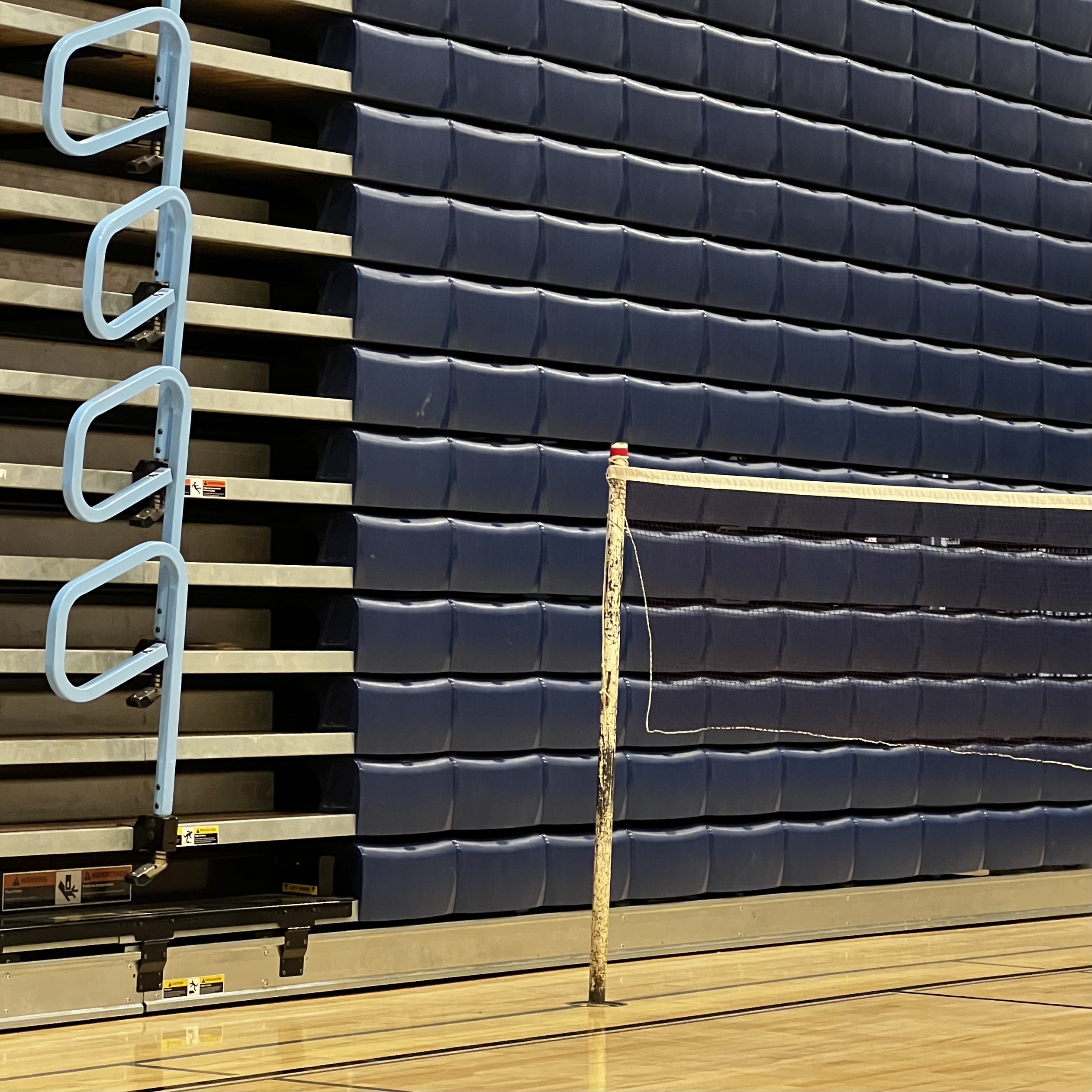 Bleachers in the gym at the athletic centre